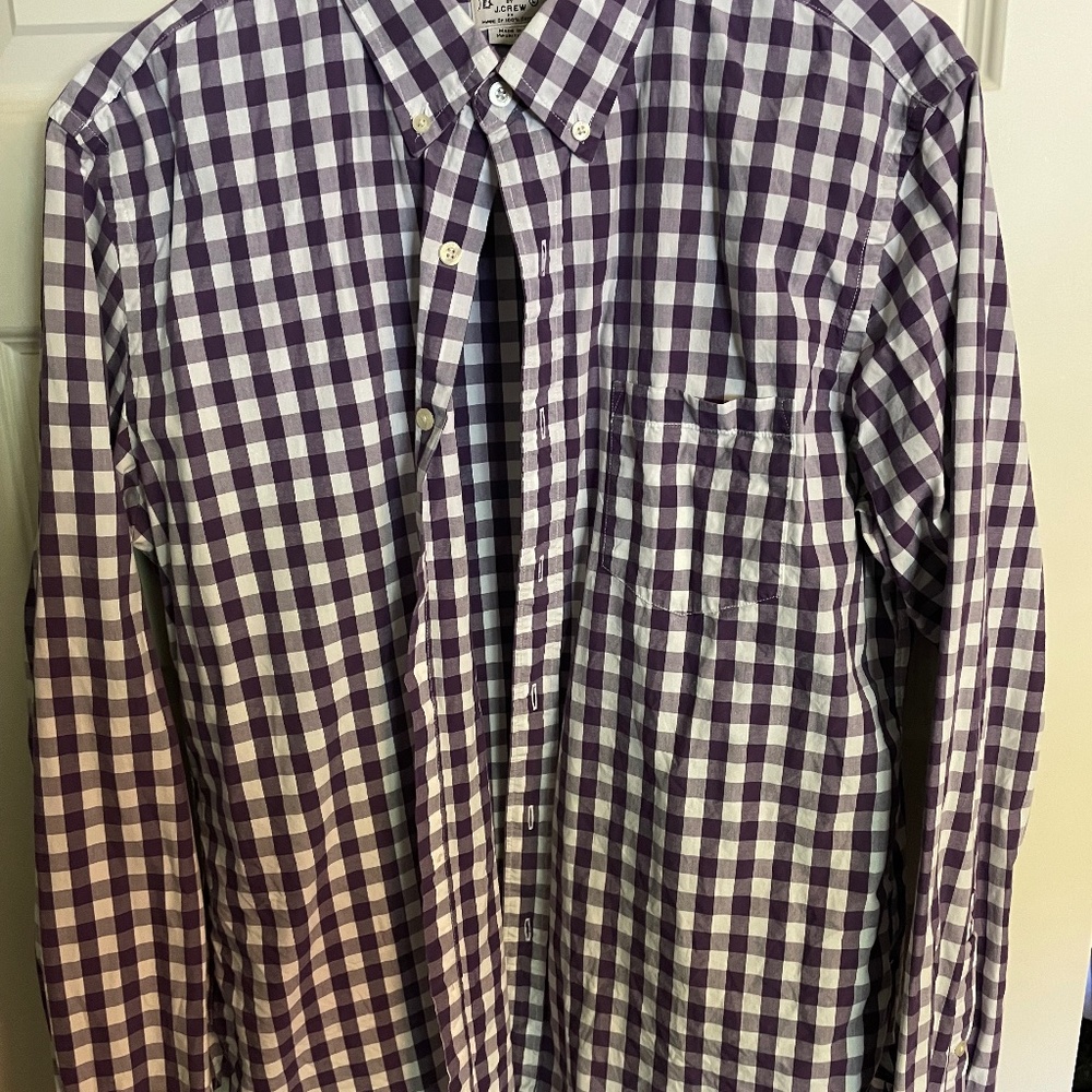 Mens J. Crew Size Large Button Up Casual Shirt Slim Fit